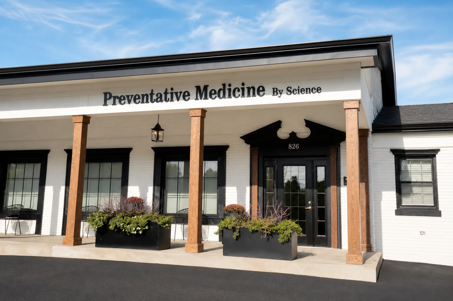 The exterior of the Preventative Medicine by Science office at 826 South Northwest Highway in Barrington, Illinois.